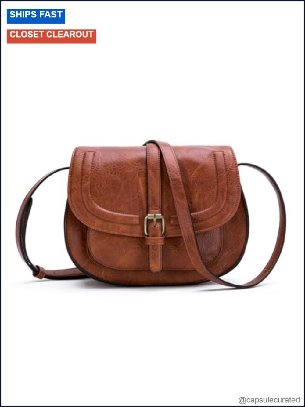 Vegan Leather Crossbody Saddle Purse Women's Boho Handbag